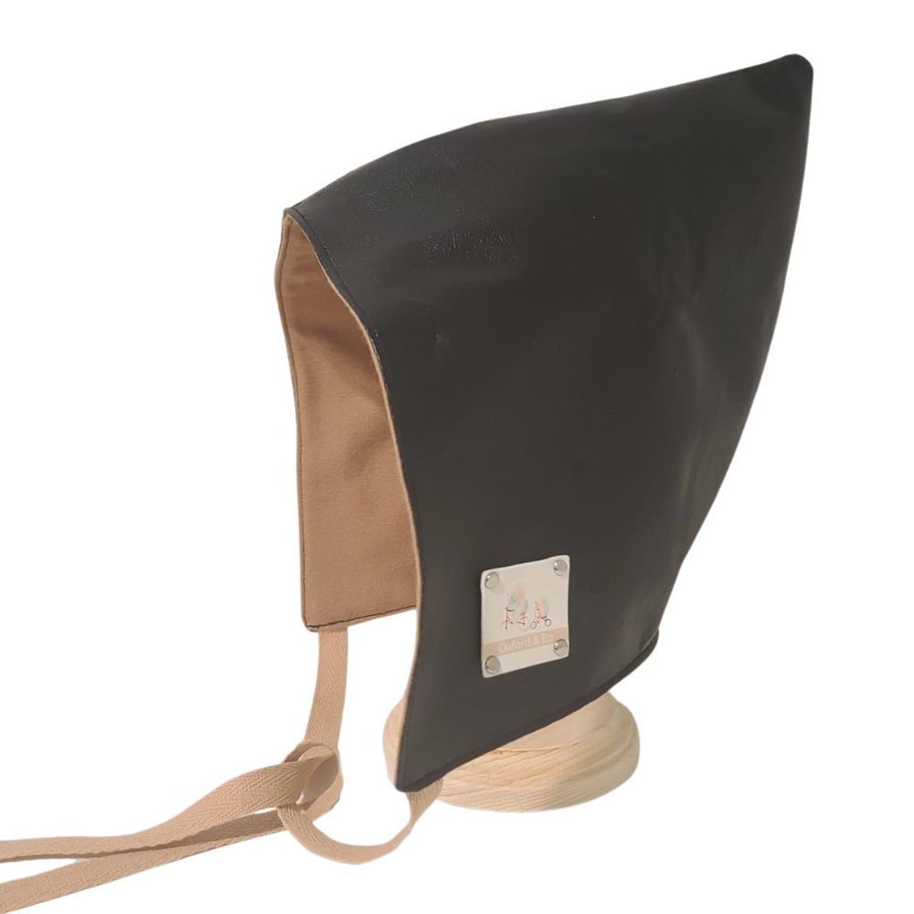 Billie Faux Leather Pixie Bonnet with Flannel Lining